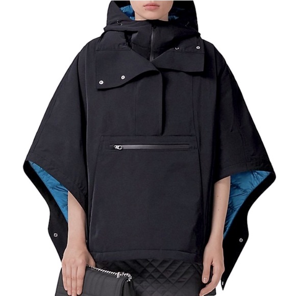 Burberry Jackets & Blazers - Burberry Caldbergh Oversized Hooded Poncho Blue Women’s M/L $1,890